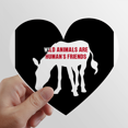 thumbnail image 1 of Animals Are Humans Friends Heart Vinyl Sticker Bicycle Bottle Decal, 1 of 3