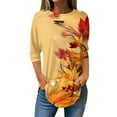 thumbnail image 1 of Birdeem Blouse pour Femmes Mode Décontractée Manches 3/4 Col Rond Imprimé Hauts Blouse, 1 of 9