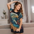 thumbnail image 3 of Disketp Stained Glass Eagle USA para Camisón Corto de Manga Corta para Mujeres, Camisón Cómodo con Escote Redondo, Bonito y Confortable, 3 of 6