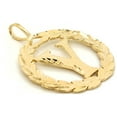 thumbnail image 2 of 14k Yellow Gold Round Wreath Initial Letter 'Y' Pendant with 1.2mm Rolo Chain, 2 of 5