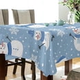 thumbnail image 3 of SKYSONIC Christmas Snowman Tablecloth Waterproof Washable Polyester Square Table Cover Durable Tablecloth for Kitchen Dining Table Party Decor (60 X 90 Inch), 3 of 7