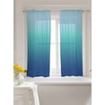 thumbnail image 3 of Teal Blue Ombre Tier Curtains 45 Inch Length,Sheer Curtains for Bedroom Living Room Window Modern Abstract Art Gradient Aesthetics Small Half Window Kitchen Curtains & Drapes 27.5"x45" 2 Panels, 3 of 6