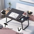 thumbnail image 2 of Mesa para Cama Plegable, Escritorio Portatil Laptop, Mesita Laptop con Portavasos y Ranura Inclinación Ajustable de 5 Niveles Comer, Jugar, Estudiar Trabajar negro, 2 of 7