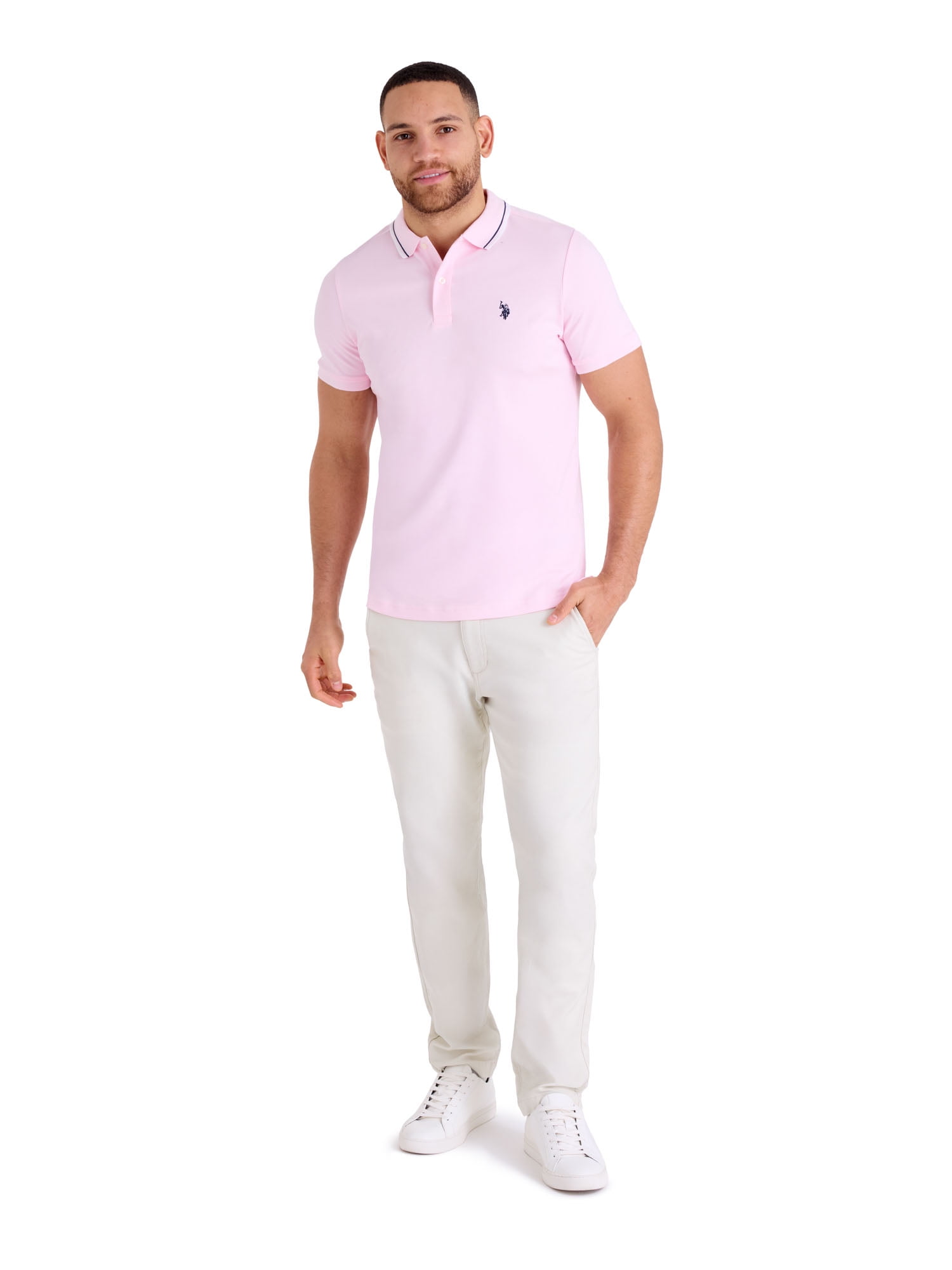 U.S. Polo Assn. Men's Classic Tipped Interlock Polo Shirt