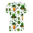thumbnail image 4 of larppty St Patricks Day Shirt Women Short Sleeve Crew Neck Irish Shamrock Tops Loose Fit Luck Leaf Clover Patricks Shirt (Orange, XL), 4 of 4