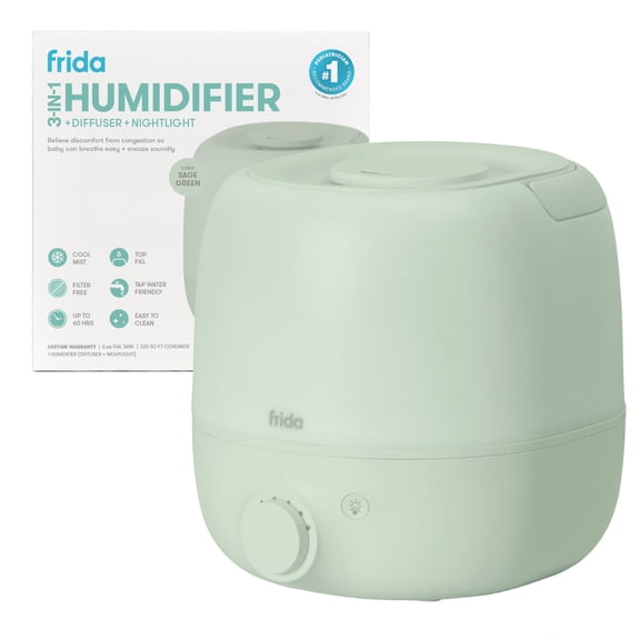 Frida Baby 3-in-1 Cool Mist Humidifier for Large Rooms, Top Fill Humidifier for Bedroom