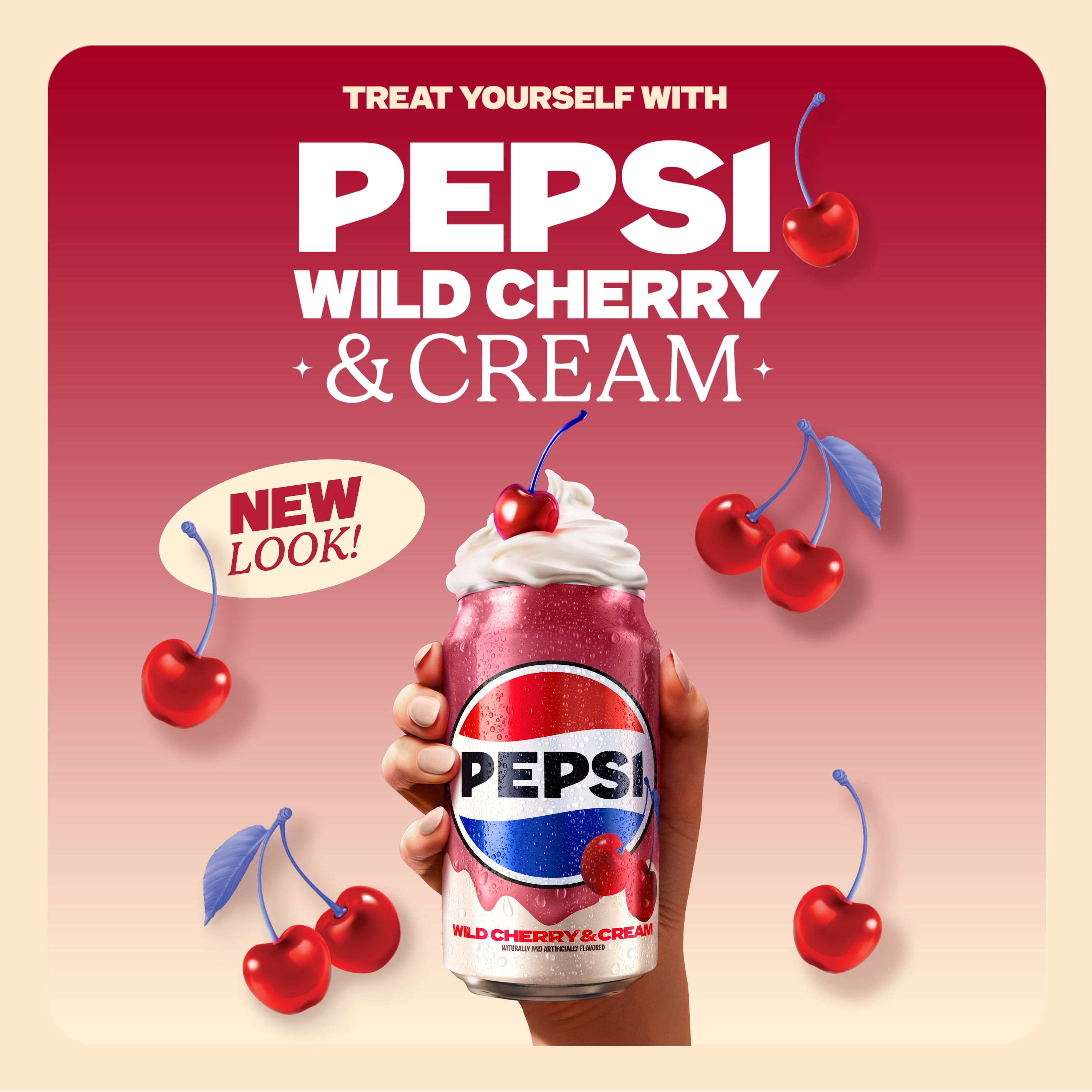 Pepsi Zero Sugar Soda Wild Cherry & Cream 12 fl oz, 12 Count Cans