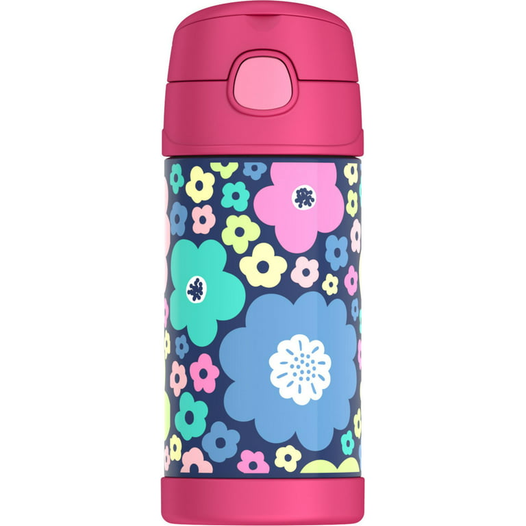 JARLSON Kids Water Bottle with Straw - Charli - Insulated Stainless Steel Water Bottle - Thermos - Girls/Boys (Astronaut 'Star', 12 oz)
