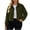 Army Green, variant on Women's Corduroy Cropped Shacket Jacket Lapel Collar Button Down Long Sleeve Pocket Short Coat