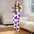 thumbnail image 2 of Pyjama pour Filles, Combinaison de Nuit Chaude d'Hiver à Manches Longues avec Capuchon, Combinaison Pyjama pour Filles, 2 of 6