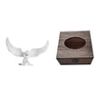 thumbnail image 1 of Escultura de ángel de resina con adorno alado y soporte de madera para caja de pañuelos para oficina, baño, hogar, estantería, pasillo, decoración de, 1 of 8