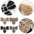 thumbnail image 2 of 4 piezas de insignias de parche de abeja de cristal con bolsas de hierro cosidas, parches de tela, pegatinas, parches cosidos de abeja, ropa, jeans, manualidades de bricolaje, 2 of 5