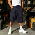 thumbnail image 2 of YSUEJPF Mens Long Shorts Ripstop Wrinkle Resistant‌ Baggy Cargo Capri Pants Twill Stretchy Outdoor Capris with Multi Pockets, 2 of 7