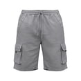 thumbnail image 3 of KIHOUT Men's Linen Blend Cargo Shorts Elastic Drawstring Waist Multi-Pocket Summer Beach Casual Knee Length Shorts, 3 of 4