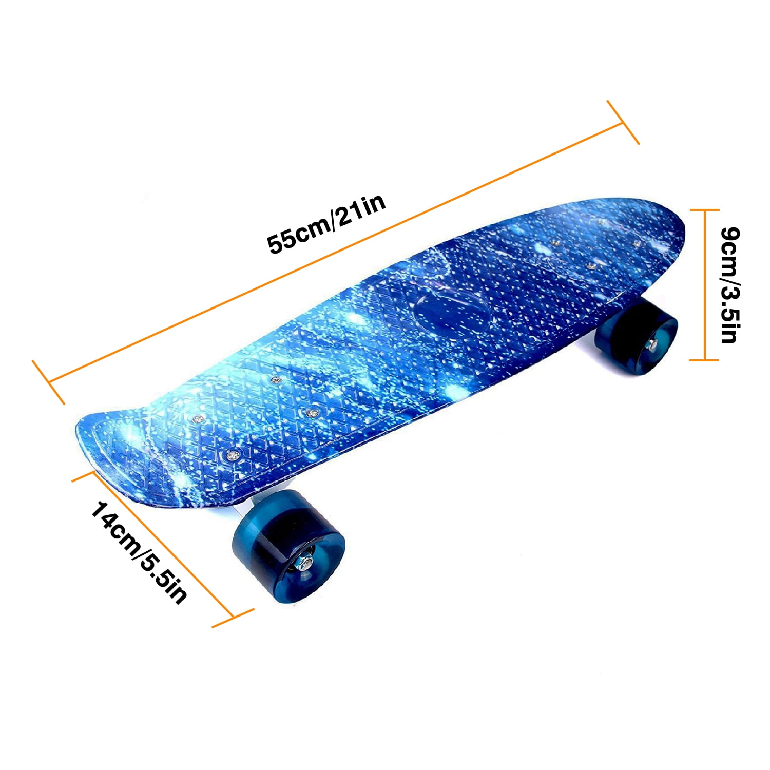Solomone Cavalli Retro Skateboards Mini Board Style Design Complete 22 Inches Plastic Cruiser Board