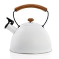 thumbnail image 3 of MegaChef 3.2 Quart Whistling Tea Kettle with Wood Grain Nylon Cool Touch Handle, Matte, 3 of 7