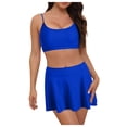 thumbnail image 2 of Linfrsh Womens High Waisted Bikini Set Knot Twist Front High Rise Two Piece Swimsuits Bathing Suits Blue,S, 2 of 7