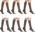 thumbnail image 5 of 3 Pairs Women’s Sheer Knee Massage Socks with Reinforced Toe and Base Stay up Band (Mink), 5 of 9