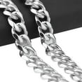 thumbnail image 3 of QQTDFG High Quality 7-40" Silver 316L Stainless Steel Men's Cuban Curb Chain Necklace-Silver-10mm-16 inch, 3 of 5