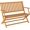 Teak, variant on LiteHaven Wood Outdoor Bench, 2-Person Foldable Patio Acacia Wood Garden Bench with Backrest and Armrests for Garden, Porch, Park, Balcony, White