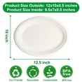 thumbnail image 2 of 500 Pack 10" x 12.5" Inch Paper Plates, 100% Compostable Paper Plates, Eco-Friendly Heavy Duty Disposable Plates for Picnics, Dinner, Birthday Party, Camping, BBQ, 2 of 7