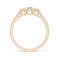 thumbnail image 2 of ANGARA Natural Unique Diamond Three Stone Engagement Ring in 14K Rose Gold for Women (Size-3.8mm| Color-K| Clarity-I3) | April Birthstone, Anniversary, Jewelry Gift for Women | Natural Diamond Ring, 2 of 9