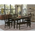 thumbnail image 4 of East West Furniture LYPF6-CAP-W 6 Piece Dining Room Set With Bench-Table With Leaf and 4 Dining Room Chairs Bench, 4 of 5