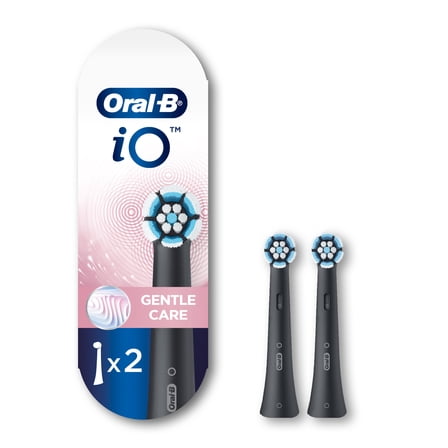 Oral‑B iO Gentle Care Electric Toothbrush Replacement Heads, Black, 2 Count
