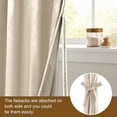 thumbnail image 2 of XWZO Velvet Curtains 84 Inches Long - Luxury Room Darkening Soundproof Grommet Window Curtain Panels for Bedroom/Wedding/Patio Door with Tiebacks, Beige, W52 x L84, Set of 2, 2 of 5