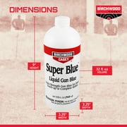 Birchwood Casey Fast-Acting Long-Lasting Extra Strength Super Blue Liquid Gun Blue for Steel, Touch-Up & Complete Reblue, 32 OUNCE