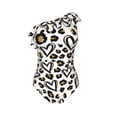 thumbnail image 4 of Yiaed Heart Leopard Print Women One Piece Swimsuits Tummy Control One Shoulder Bathing Suits Pattern Ruffle Swimwear-XX-Large, 4 of 8