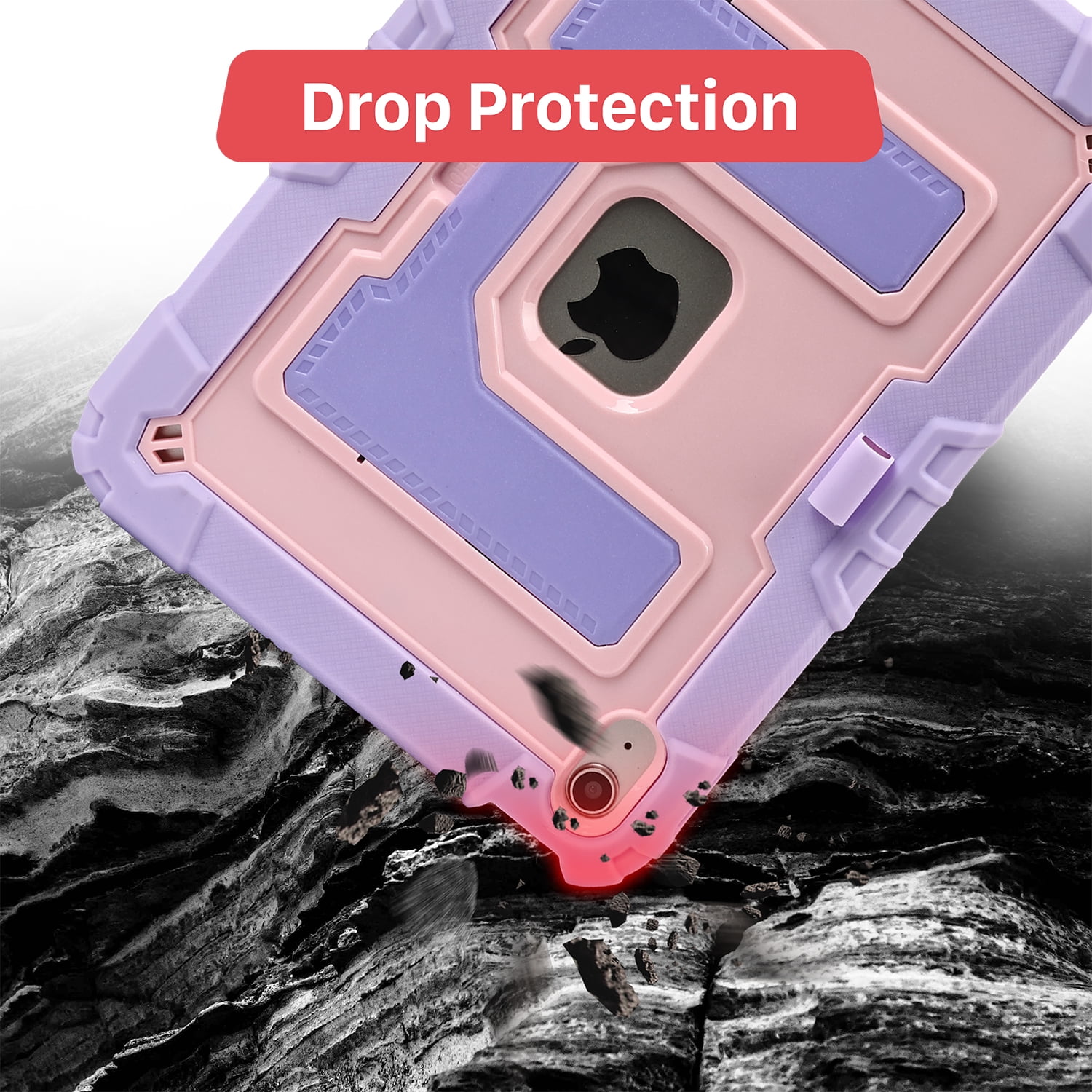 Vena Kids Case For Apple iPad A16 11th Generation 11 Inch 2025, iPad 10th Gen 10.9" Protective Case Cover With Kickstand, Pencil Holder and Shoulder Strap, Purple/Pink