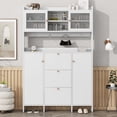 thumbnail image 3 of Euroco Shoe Cabinet with 3 Flip Drawers, White, 130.5 lbs, 3 of 9