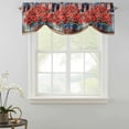 thumbnail image 2 of Tie Up Valances for Windows, 4th of July Adjustable Valance Curtains Window Treatment for Living Room, Patriotic Red Poppy Flowers American Flag Rod Pocket Kitchen Curtains & Drapes 42x18 Inch, 2 of 9