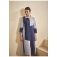 thumbnail image 2 of Blue and Grey Color-Blocked Poplin A-Line Dress, 2 of 5