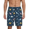 thumbnail image 3 of Lsque Modern Modern Excavator Mens Sleep Pajama Shorts,Short Pajama Pants, Cotton Ultra-Soft Knit-4X-Large, 3 of 9