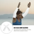 thumbnail image 2 of 4 Pairs Ice Silk Arm Sleeve Loose Sleeves Riding White Nylon, 2 of 6