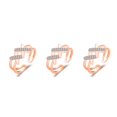 thumbnail image 4 of Minnieouse Anillo abierto de cristal para niñas, ajustable, elegante, estético, mano, nudillo, joyería para fiesta, boda, fecha, regalo, oro Type1 NO1, 4 of 6