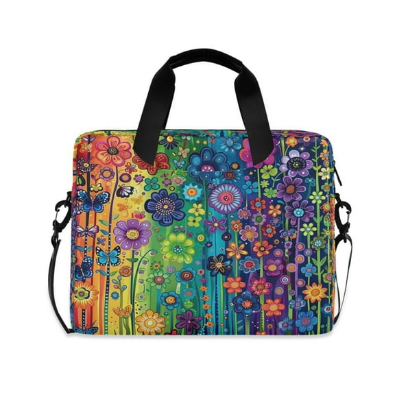 Laptop Bag Laptop Briefcase 15.7 x 3 x 11.8 Inches Laptop Bag Briefcases Laptop Storage Travel Laptop Bag Work Laptop Bag Purple Flowers and Butterflies