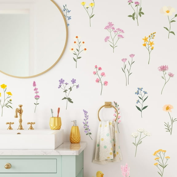 Wall Palz Pastel Wildflower Wall Sticker 22 Count