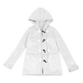 thumbnail image 4 of CYRBOKO Girls Suede Coats with Hood, Full Zip Fleece Lined Thermal Long Sleeve Winter Outerwear White Size 9-10 T, 4 of 5