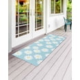 thumbnail image 2 of White Daisy Front Door Mat Flowers Blue Background Minimalist Modern Art Welcome Doormat Indoor Outdoor Entrance Floor Mat Non-Slip Washable Runner Rug for Front Porch Decor 18x60 Inch, 2 of 6