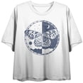 thumbnail image 5 of Split Butterfly Day & Night Crew Neck Short Sleeve Women's White Crop T-shirt
-Medium, 5 of 7