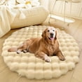 thumbnail image 5 of Lanola Deluxe Plush Dog Crate Beds, Washable Soft Shaggy Round Cat Sleeping Mat Pad, Kitten Supplies for Indoor Pets, Anti-Slip Area Rugs for Living Room Bedroom(Gray,15in), 5 of 7