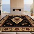 thumbnail image 2 of Design&I 5'x7' Ultra Soft Area Rug, Black and Burgundy Floral Elegance Intricate Botanical Motifs with Classic Charm Fluffy Washable Non Shedding for Bedroom Living Room Home Office, 2 of 7