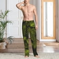 thumbnail image 2 of Balery Tropical Palm Leaves Fern Leaf Pantalones de pijama para hombre, pijama ultraligero, pantalón de descanso-X-Large, 2 of 6