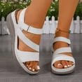 thumbnail image 2 of Rokment Women's Orthopedic Walking Sandals with Arch Support Comfortable Stylish Casual Leather Platform Wedge Orthotic Beach Summer Dressy Shoes White Size 7.5, 2 of 9