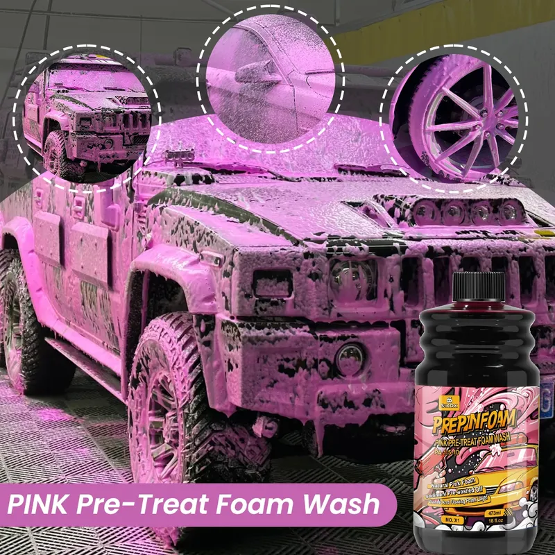 Pink Magic Foam Car Wash Shampoo Car High Concentration Sediment Pre-washed Off Wash Car Wash Soap Super Foam Cleaner X1