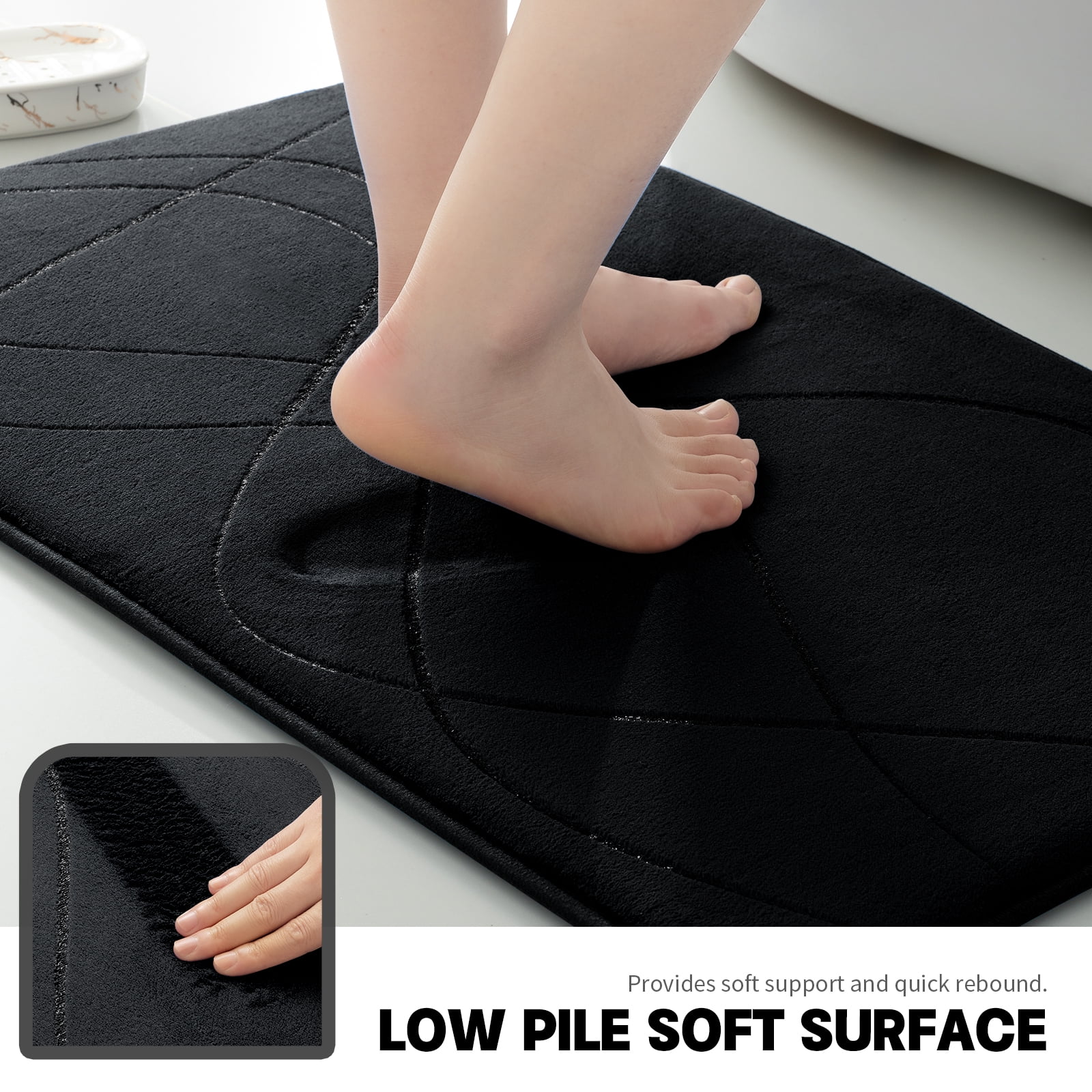 ChakmeOne Bathroom Rugs Sets 2 Piece Super Soft Absorbent Non Slip Bath Mat Sets for Tub ,Shower and Toilet