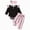 R001-Pink, variant on NOLDARES Newborn Baby Girl Fall Winter Clothes Infant Girls Outfits Ribbed Ruffled Long Sleeve Romper Bodysuit Pants Headband Set(Pink,0-3 M)